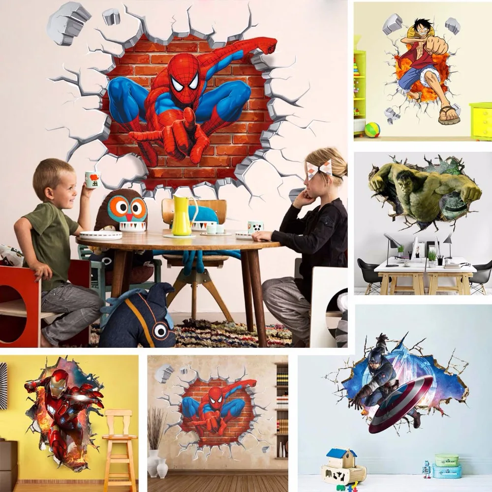 Classic Toys Stickers Can be reused ONE PIECE Anime Figure LUffy Marvel Avenger Spiderman Captain America Sticker for Room Decor
Classic Toys Stickers Can be reused ONE PIECE Anime Figure LUffy Marvel Avenger Spiderman Captain America Sticker for Room Decor