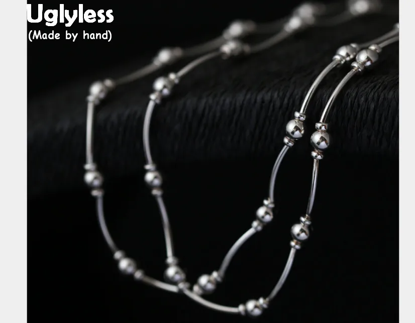 Uglyless Real S 925 Sterling Silver 90CM Long Chains Sweater Necklaces for Women Handmade Beading Statement Dress Jewelry Bijoux
Uglyless Real S 925 Sterling Silver 90CM Long Chains Sweater Necklaces for Women Handmade Beading Statement Dress Jewelry Bijoux