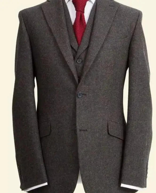 New Tailored Made Dark Grey Wool tweed tuxedos British style Mens suit slim fit Blazer wedding suits for men(suit+pant)
New Tailored Made Dark Grey Wool tweed tuxedos British style Mens suit slim fit Blazer wedding suits for men(suit+pant)