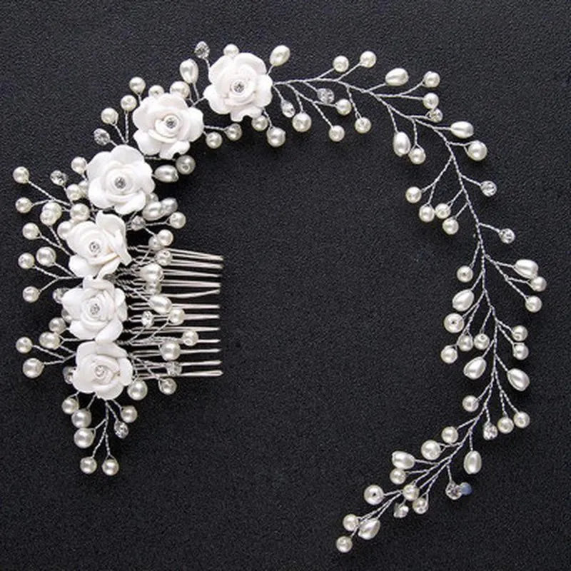 Fashion Korean Women Hair Comb Bride Wedding Hair Clip Handmade Flowers Beads Decoration Ladies Hairs Accessories
Fashion Korean Women Hair Comb Bride Wedding Hair Clip Handmade Flowers Beads Decoration Ladies Hairs Accessories