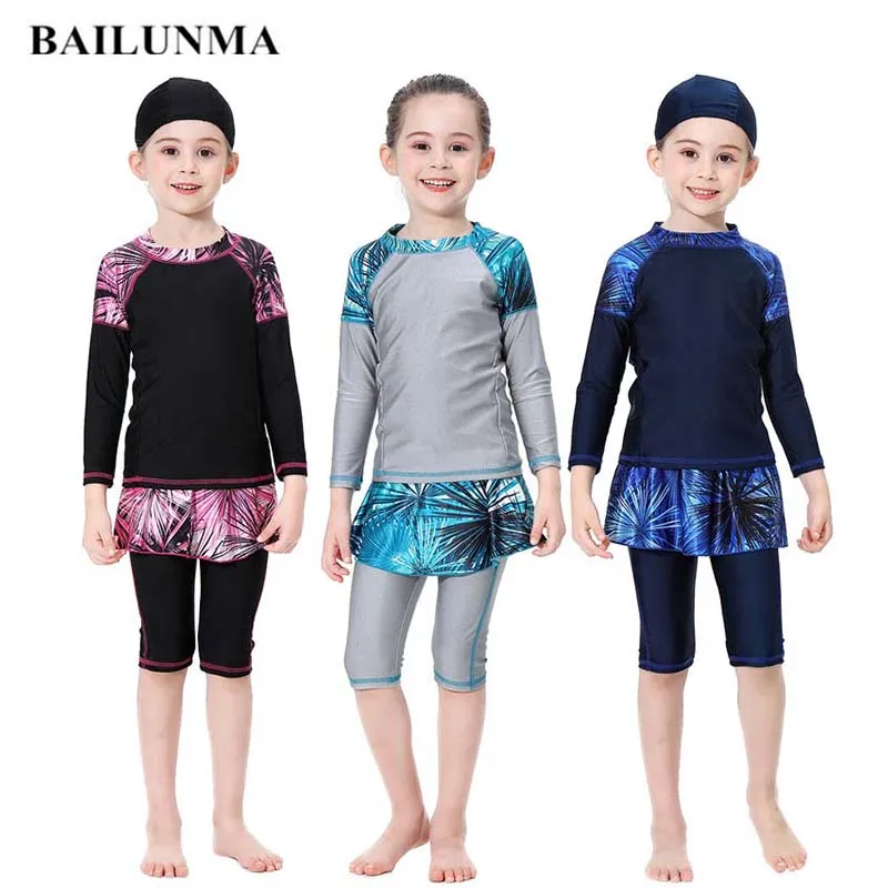 Купальник BAILUNMA B1012 для девочек мусульманский скромный купальник в стиле пэчворк