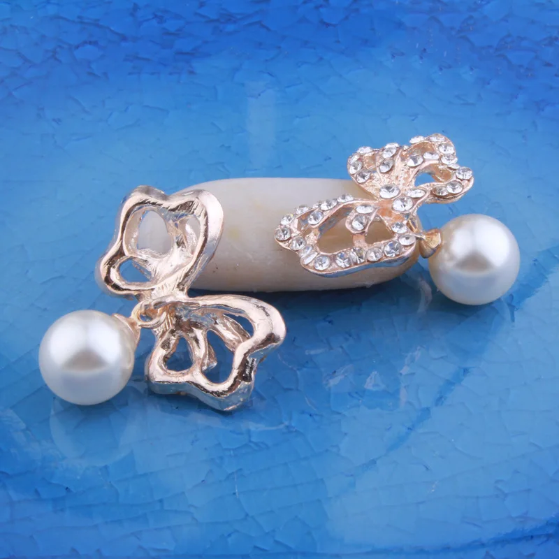 butterfly Pearl crystal button 3