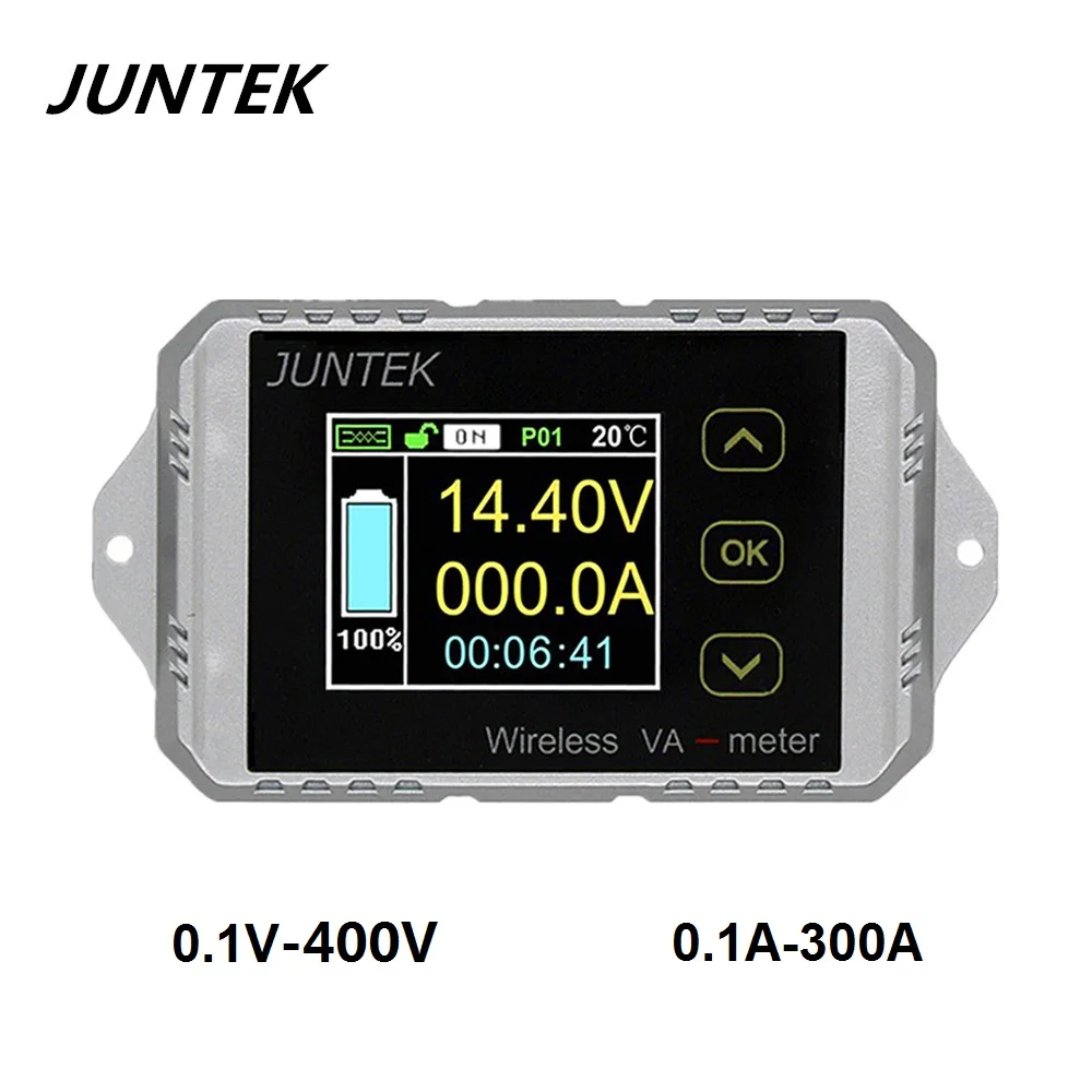 JUNTEK VAT4300 400V 300A Wireless voltage and current meter Car battery monitoring 12V 24V 48V battery Coulomb counter VA meter
JUNTEK VAT4300 400V 300A Wireless voltage and current meter Car battery monitoring 12V 24V 48V battery Coulomb counter VA meter