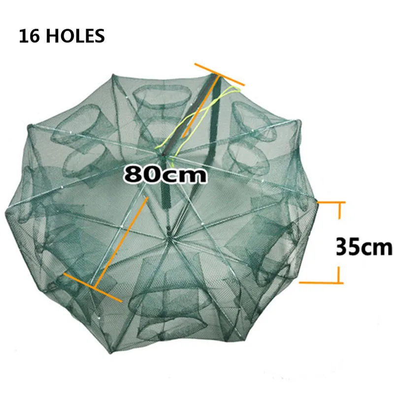 Folded Portable 4/6/8/16 hole Very large Fishing Net shrimp squid crab bait casting net cage Automatic trap free shipping sale
Folded Portable 4/6/8/16 hole Very large Fishing Net shrimp squid crab bait casting net cage Automatic trap free shipping sale