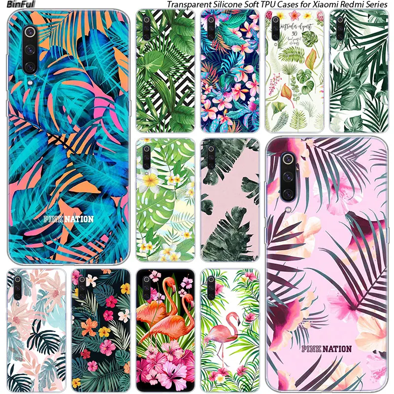 Summer Leaf Cactus Plants Soft Case For Xiaomi Pocophone F1 9T 9 9SE 8 A2 Lite A1 Mix3 Redmi K20 7A Note 4 4X 5 6 7 Pro S2 | Мобильные