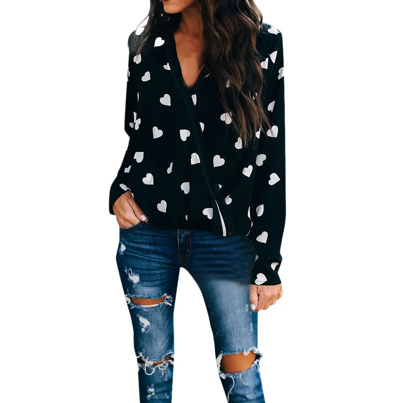Love Heart Print Blouse Sexy V-neck Women Shirts Tops Fashion Casual Long Sleeve Shirt Elegant office Wear Blouse Women
Love Heart Print Blouse Sexy V-neck Women Shirts Tops Fashion Casual Long Sleeve Shirt Elegant office Wear Blouse Women