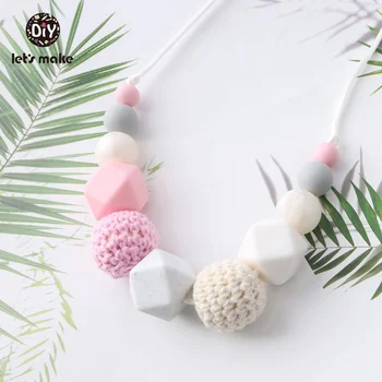 Let's Make Baby Fashion Teething Girl Necklace Pink Silicone Beads DIY Jewelry Handmade Teething Necklace Soother Baby Teether
Let's Make Baby Fashion Teething Girl Necklace Pink Silicone Beads DIY Jewelry Handmade Teething Necklace Soother Baby Teether