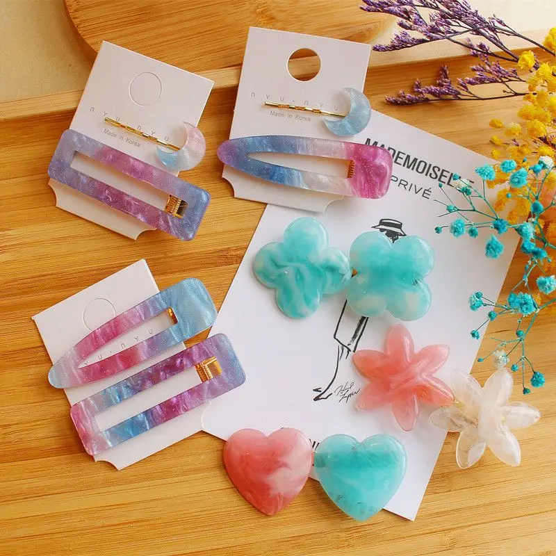 1pcs Korea Fashion Gradient Purple Starry Sky Moon Hairpins Flower Heart Acrylic Geometric Rectangle Waterdrop Hair Clips
1pcs Korea Fashion Gradient Purple Starry Sky Moon Hairpins Flower Heart Acrylic Geometric Rectangle Waterdrop Hair Clips