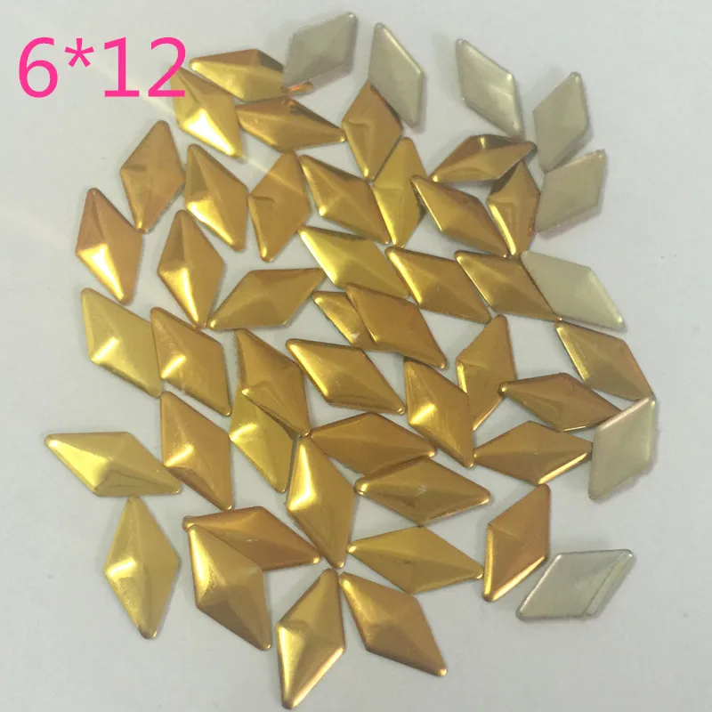 50pcs 6*12mm Gold Lozenge /Rhombus Shape Hot fix Studs Flat Back Iron on Rhinestuds FlatBack Heat Transfer Punk Rock Spikes DIY
50pcs 6*12mm Gold Lozenge /Rhombus Shape Hot fix Studs Flat Back Iron on Rhinestuds FlatBack Heat Transfer Punk Rock Spikes DIY