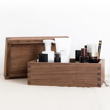 Black walnut solid wood lid with desktop storage storage box wooden jewelry storage box storage finishing box
Black walnut solid wood lid with desktop storage storage box wooden jewelry storage box storage finishing box