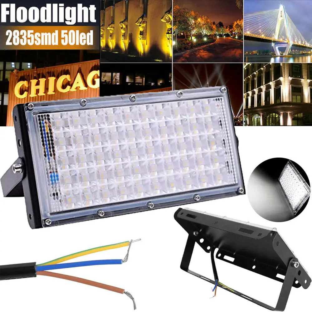 

Led Floodlight Outdoor Spotlight 10W 50W Wall Washer Lamp Reflector IP65 Waterproof Lighting Garden RGB Flood Light AC 220V 240V