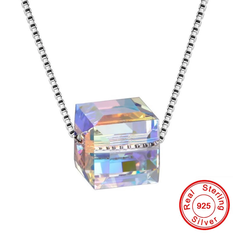 YANHUI Latest Fashion Colorful Crystal Pendant Necklace 925 Sterling Silver Cube Sugar Drop Chain Necklaces Women Fine Jewelry
YANHUI Latest Fashion Colorful Crystal Pendant Necklace 925 Sterling Silver Cube Sugar Drop Chain Necklaces Women Fine Jewelry