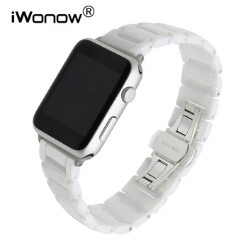Glossy Ceramic Watchband + Adapter for Apple Watch iWatch 38mm 42mm Series 1 & 2 Butterfly Buckle Band Wrist Strap Link Bracelet
Glossy Ceramic Watchband + Adapter for Apple Watch iWatch 38mm 42mm Series 1 & 2 Butterfly Buckle Band Wrist Strap Link Bracelet