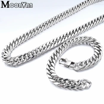 Moorvan New Arrival Fashion Stainless Steel 55CM Necklace 22CM Bracelet Set Chain Link Mens Jewelry Sets Rock 10MM Width,BD012
Moorvan New Arrival Fashion Stainless Steel 55CM Necklace 22CM Bracelet Set Chain Link Mens Jewelry Sets Rock 10MM Width,BD012