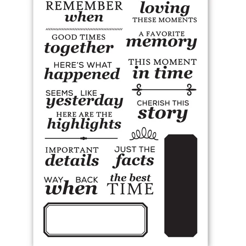 Remenber When Good Time Transparent Clear Silicone Stamp Set for DIY Scrapbooking/Photo Album Cards Make Decorative Clear Stamp
Remenber When Good Time Transparent Clear Silicone Stamp Set for DIY Scrapbooking/Photo Album Cards Make Decorative Clear Stamp