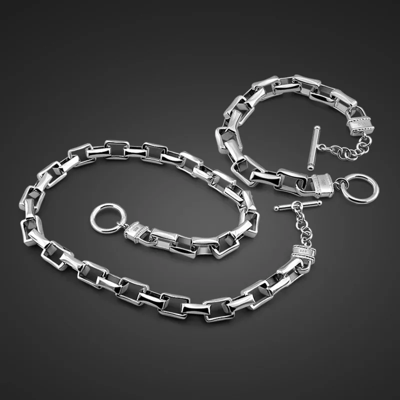 New fashion silver jewelry men's pure 925 silver set necklace / bracelet men's fashion jewelry birthday present Free shipping
New fashion silver jewelry men's pure 925 silver set necklace / bracelet men's fashion jewelry birthday present Free shipping