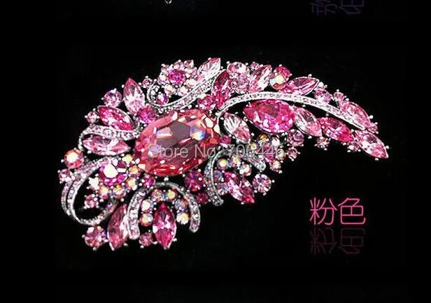 4.9" Huge Size Elegant Silver Plated Vintage Pink Rhinestone Crystal Diamante Large Gift Brooch
4.9" Huge Size Elegant Silver Plated Vintage Pink Rhinestone Crystal Diamante Large Gift Brooch