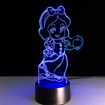 2019 Snow White 3D Stereo Vision Lamp Acrylic 7 Colors Changing USB Bedroom Bedside Night light Creative Desk lamp Gift For Kids
2019 Snow White 3D Stereo Vision Lamp Acrylic 7 Colors Changing USB Bedroom Bedside Night light Creative Desk lamp Gift For Kids