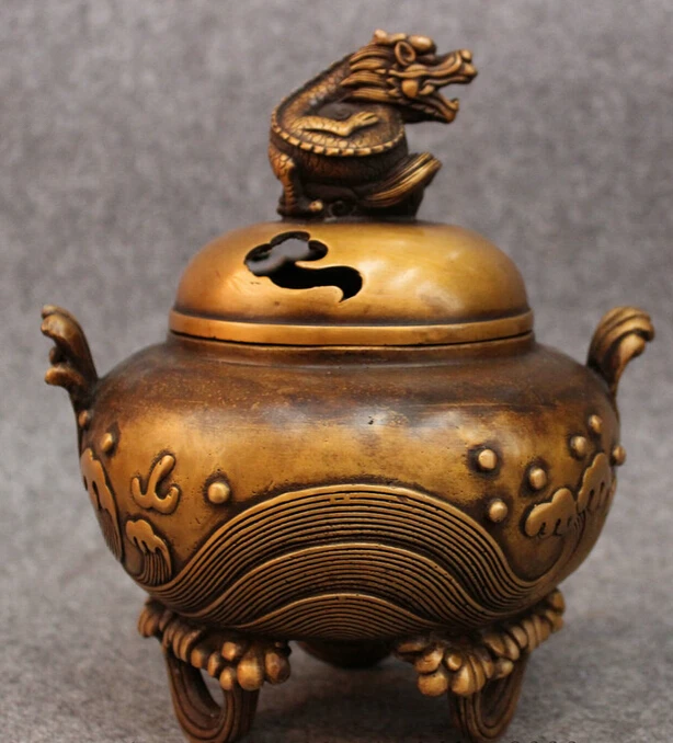 song voge gem S4073 8" Folk Chinese Bronze Wave Dragon Head Statue Buddhism Incense Burner Censer
song voge gem S4073 8" Folk Chinese Bronze Wave Dragon Head Statue Buddhism Incense Burner Censer