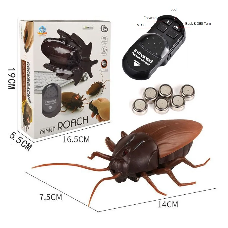 

Trick Electric Cockroach Pet RC Simulation Spider Robotic Remote Control Ant Toy Halloween Xmas Mini Gift for Adult Prank Insect