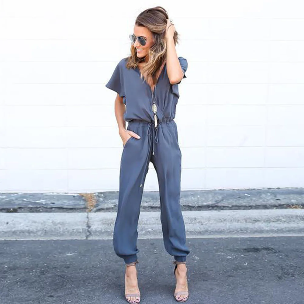 Elegant office wear Women Chiffon Short Sleeve Clubwear Playsuit Bodycon daily Fashion Female Jumpsuit Romper Buzos Mujer#ss
Elegant office wear Women Chiffon Short Sleeve Clubwear Playsuit Bodycon daily Fashion Female Jumpsuit Romper Buzos Mujer#ss