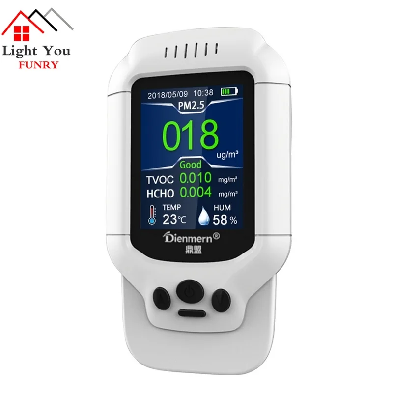 PM1.0 PM2.5 PM10 Temperature Humidity Meter PM 2.5 Gas Analyzer Home Protection AQI Air Quality Monitor HCHO TVOC Detector
PM1.0 PM2.5 PM10 Temperature Humidity Meter PM 2.5 Gas Analyzer Home Protection AQI Air Quality Monitor HCHO TVOC Detector