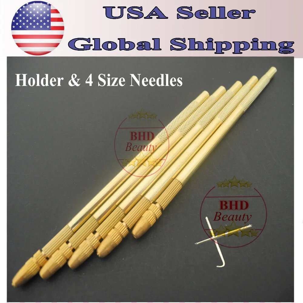 1 holder +4 needles Free shipping Bronze Lace Wig Ventilating Holder and Needle-make or repair your own lace wig Wig Needle
1 holder +4 needles Free shipping Bronze Lace Wig Ventilating Holder and Needle-make or repair your own lace wig Wig Needle