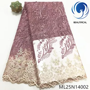 BEAUTIFICAL nigerian embroidery beads lace tulle fabric women dresses lace 5 yards french african lace ML25N140
BEAUTIFICAL nigerian embroidery beads lace tulle fabric women dresses lace 5 yards french african lace ML25N140