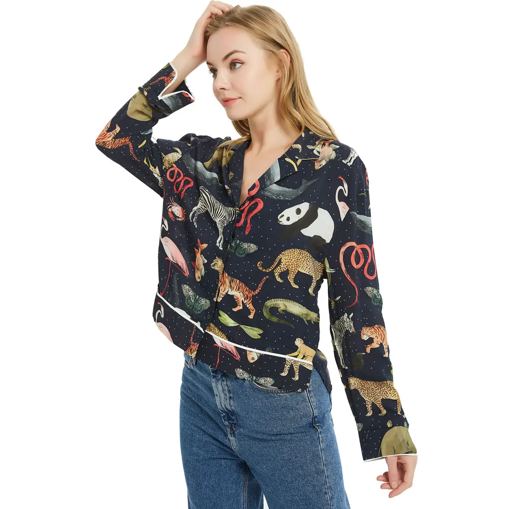 Animal Printed Tshirts Women Fashion Long Sleeve Shirts And Tops Women Elegant Tailored Collar Loose Tops Female BU08
Animal Printed Tshirts Women Fashion Long Sleeve Shirts And Tops Women Elegant Tailored Collar Loose Tops Female BU08