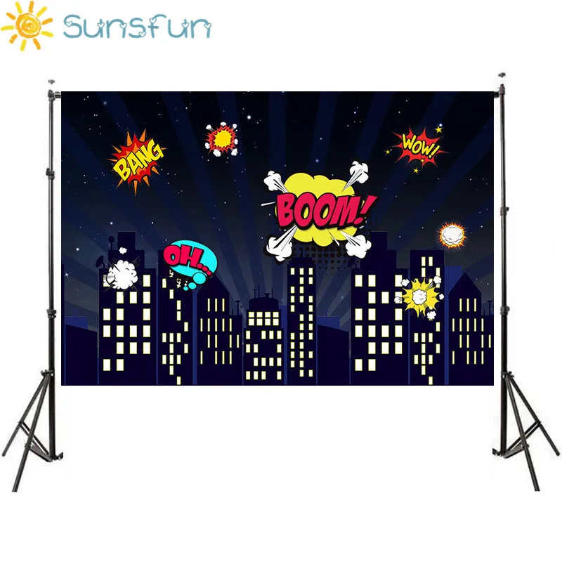 Sunsfun Superhero Cityscape Photography Backdrops Super Hero City Photography Background Themed Birthday Party for Children
Sunsfun Superhero Cityscape Photography Backdrops Super Hero City Photography Background Themed Birthday Party for Children