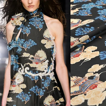 137CM 13MM Chinese Style Cloud and Old House Print Thin Silk Crepe De Chine Fabric for Dress Blouse Skirt Shirt Scarf Pants J058
137CM 13MM Chinese Style Cloud and Old House Print Thin Silk Crepe De Chine Fabric for Dress Blouse Skirt Shirt Scarf Pants J058