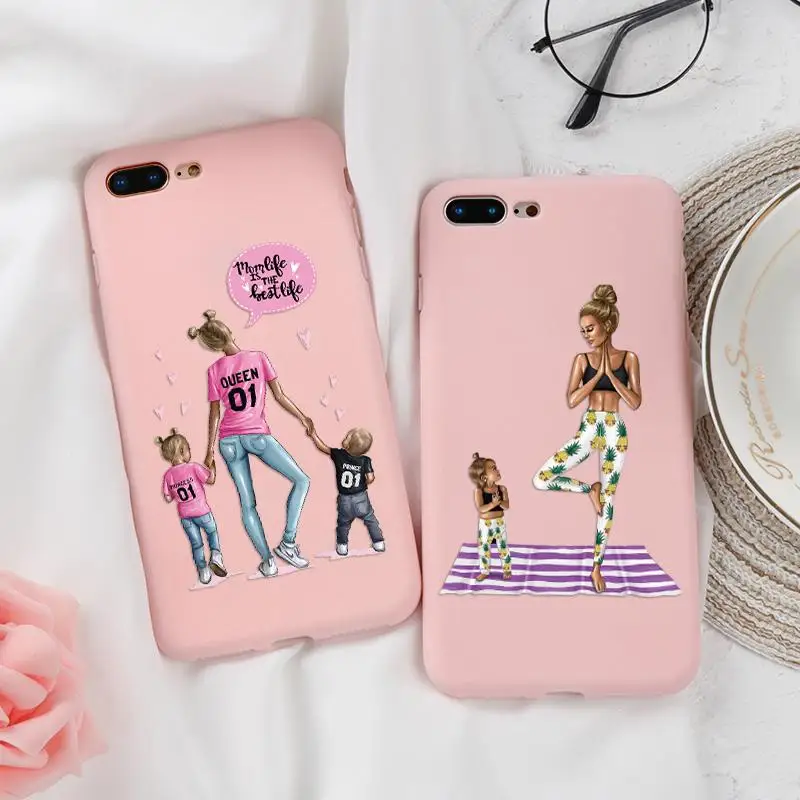 Fashion Black Brown Hair Baby Mom Girl Pink Matte Silicone Coque For iPhone XSMax XR XS X 7 8 Plus 6 6S Soft TPU Cute Woman Case
Fashion Black Brown Hair Baby Mom Girl Pink Matte Silicone Coque For iPhone XSMax XR XS X 7 8 Plus 6 6S Soft TPU Cute Woman Case