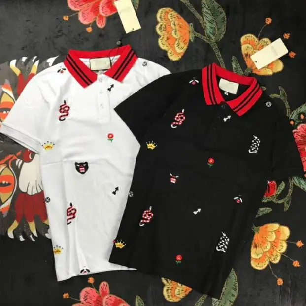 2018 new fashion men designer snake tiger flower embroidery tee polo shirt for men plus size short sleeve
2018 new fashion men designer snake tiger flower embroidery tee polo shirt for men plus size short sleeve