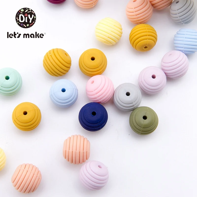

Let's make Silicone Beads Teethers 4-6 Months 15mm Combination Color Mixing DIY 20 pcs Threaded Beads PVC Free Teething Toys
