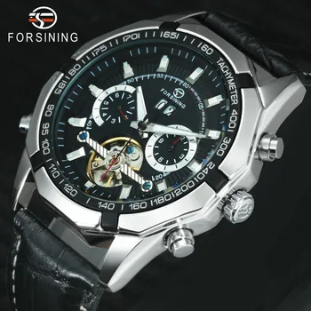 

FORSINING Fashion Classic Tourbillon Mechanical Mens Watches Top Brand Luxury Skeleton 2 Sub Dials Calendar Wrist Watches