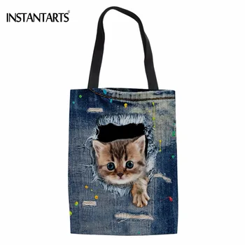 INSTANTARTS Funny Fake Pocket Denim Cat Print Linen Women Tote Bags Multi-function Ladies Shopping Handbags Fashion Shoulder Bag
INSTANTARTS Funny Fake Pocket Denim Cat Print Linen Women Tote Bags Multi-function Ladies Shopping Handbags Fashion Shoulder Bag