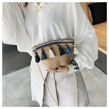 Women's Fashionable Straw Weave Cross Body Bag New Soild Color Messenger Ladies' Tassel Shoulder Bag Tote Handbag Hot Selling
Women's Fashionable Straw Weave Cross Body Bag New Soild Color Messenger Ladies' Tassel Shoulder Bag Tote Handbag Hot Selling