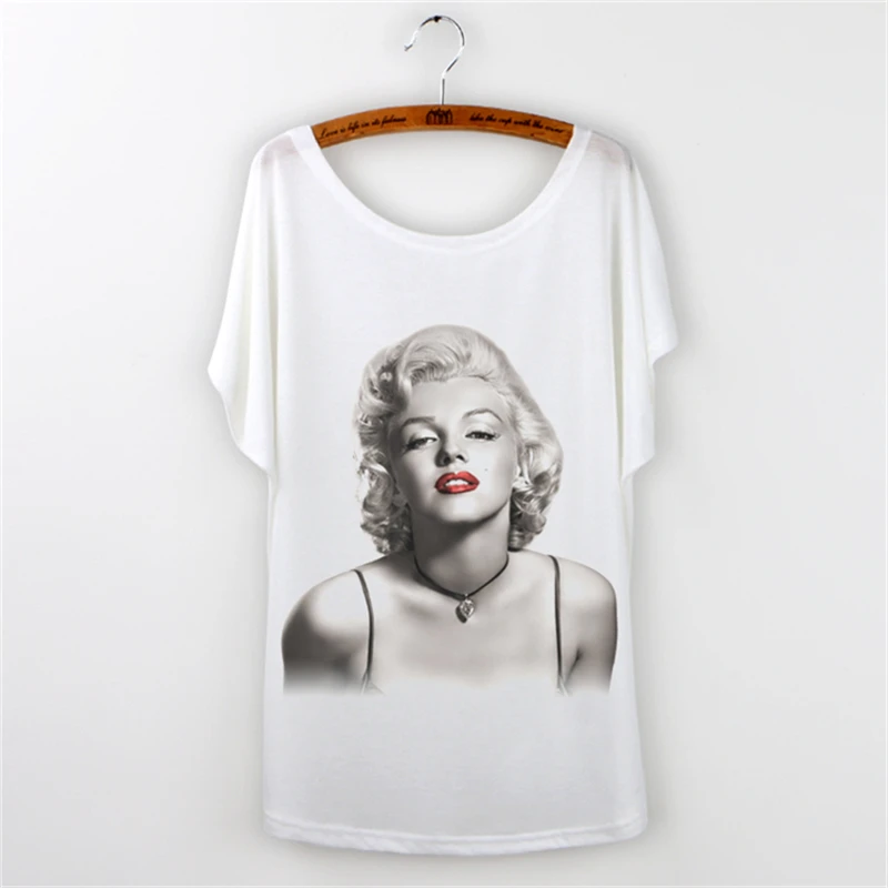 New 2016 Casual tee shirt Character Marilyn Monroe Print femme T shirt women tops short sleeve O-neck plus size Loose t-shirt
New 2016 Casual tee shirt Character Marilyn Monroe Print femme T shirt women tops short sleeve O-neck plus size Loose t-shirt