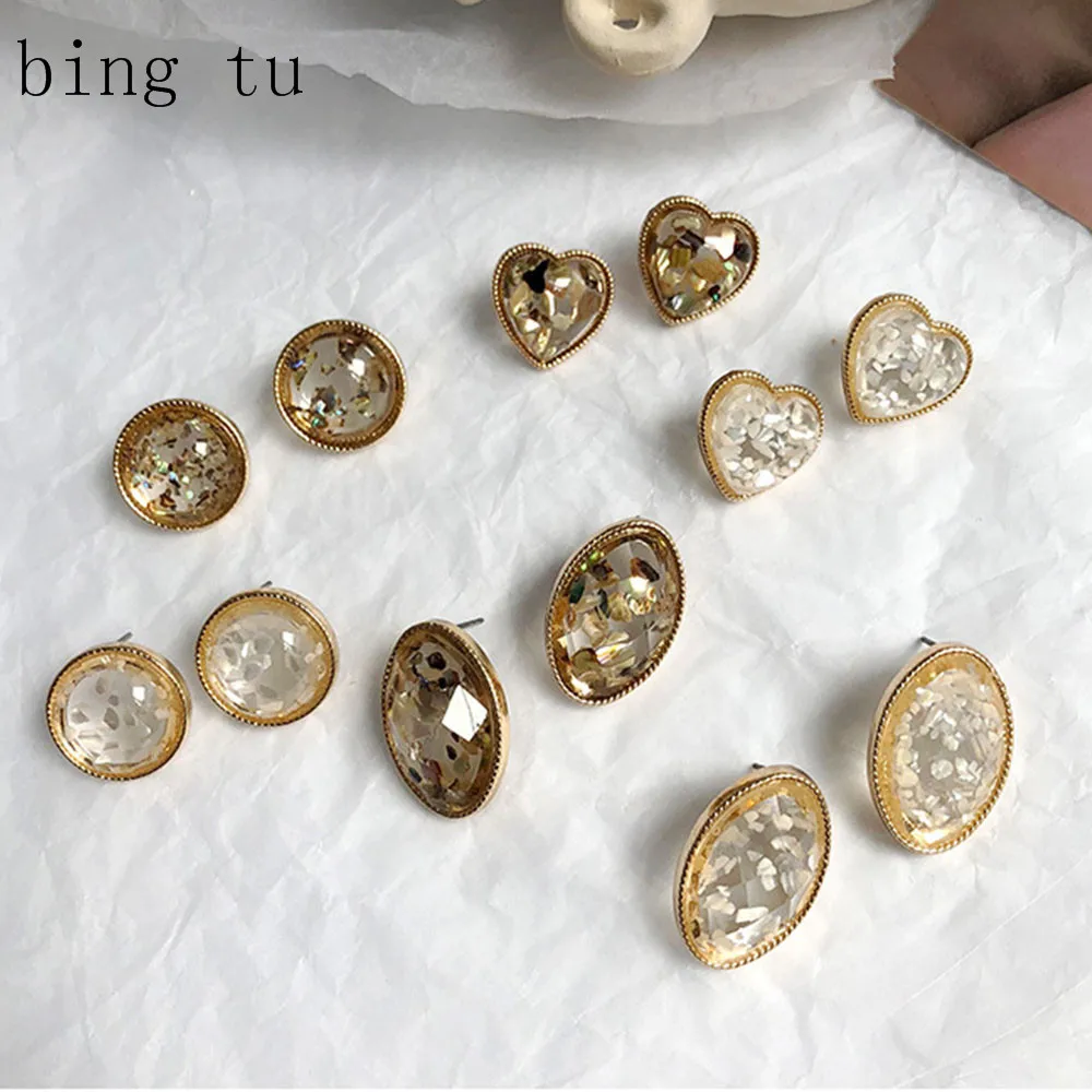 Bing Tu Vintage Jewelry Delicate Round Oval Stud Earrings For Women Heart Resin Earring Big Geometric Earings Christmas Gift
Bing Tu Vintage Jewelry Delicate Round Oval Stud Earrings For Women Heart Resin Earring Big Geometric Earings Christmas Gift