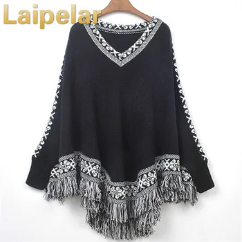 Winter Women Batwing Sleeve Sweater Tassels Hem Loose Pullover Blouse Irregularity Cloak Poncho Cape Tops Knitting Coat Shawl
Winter Women Batwing Sleeve Sweater Tassels Hem Loose Pullover Blouse Irregularity Cloak Poncho Cape Tops Knitting Coat Shawl