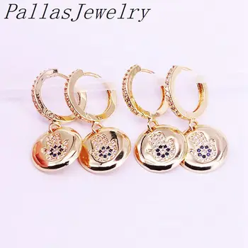 8Pair 2019 fashion jewelry Gold Filled women jewelry round shaped metal dangle earring cz paved hamsa hand earrings
8Pair 2019 fashion jewelry Gold Filled women jewelry round shaped metal dangle earring cz paved hamsa hand earrings