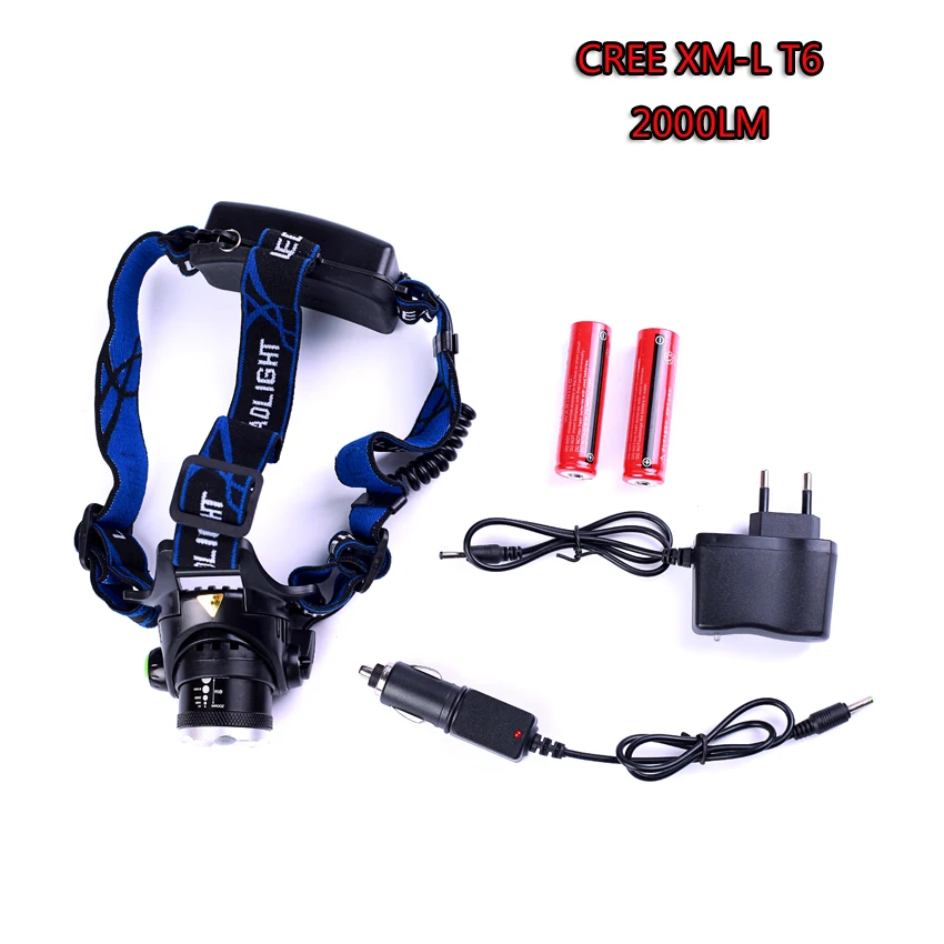 Led Headlight Cree XM-L T6 LED 2000LM Headlamp Light Zoomable Lantern Camping Hunting Flashlight Torch With Battery and Charger
Led Headlight Cree XM-L T6 LED 2000LM Headlamp Light Zoomable Lantern Camping Hunting Flashlight Torch With Battery and Charger