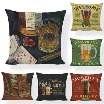 Retro Cold Beer Cushion Cover Glass Cup Man Cave 17*17In Poker Smoke Dice Old Irish Decoration Pub Home Living Room Pillowcase
Retro Cold Beer Cushion Cover Glass Cup Man Cave 17*17In Poker Smoke Dice Old Irish Decoration Pub Home Living Room Pillowcase