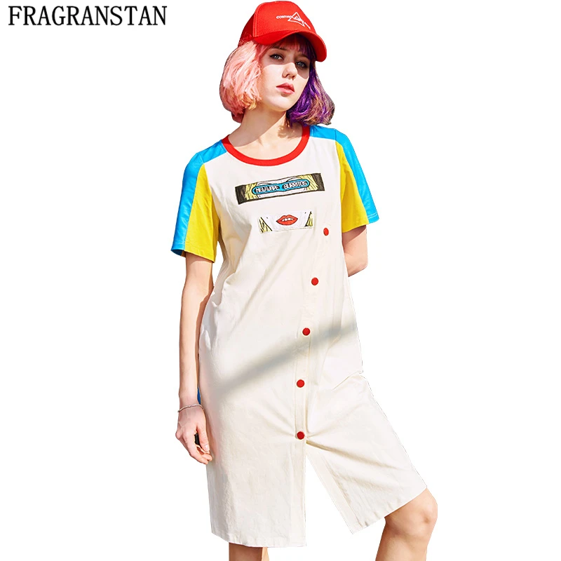 2018 Women Summer New Fashion Harajuku Print Cotton Dress Female Casual Loose Short Sleeve Vestido Plus Size Button Dresses Y515
2018 Women Summer New Fashion Harajuku Print Cotton Dress Female Casual Loose Short Sleeve Vestido Plus Size Button Dresses Y515
