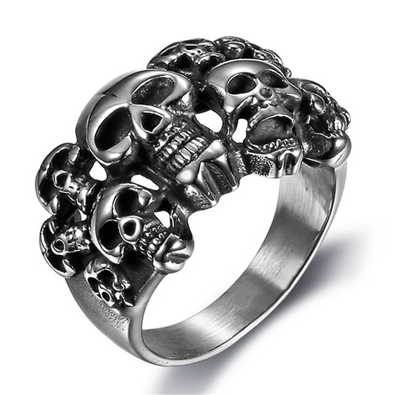 Famous Brands Vintage Pirate Skull Men's Rings Cool Sons Anarchy Death Skull Ring Semi-circle Full Grim Raper Gothic Skull Ring
Famous Brands Vintage Pirate Skull Men's Rings Cool Sons Anarchy Death Skull Ring Semi-circle Full Grim Raper Gothic Skull Ring