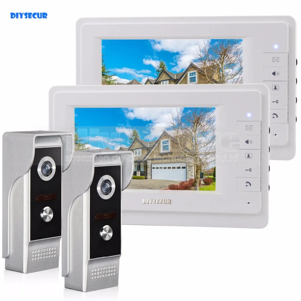 DIYSECUR 7 inch TFT Color LCD Display Video Door Phone Video Intercom Doorbell 700TVLine HD IR Night Vision Camera 2V2
DIYSECUR 7 inch TFT Color LCD Display Video Door Phone Video Intercom Doorbell 700TVLine HD IR Night Vision Camera 2V2