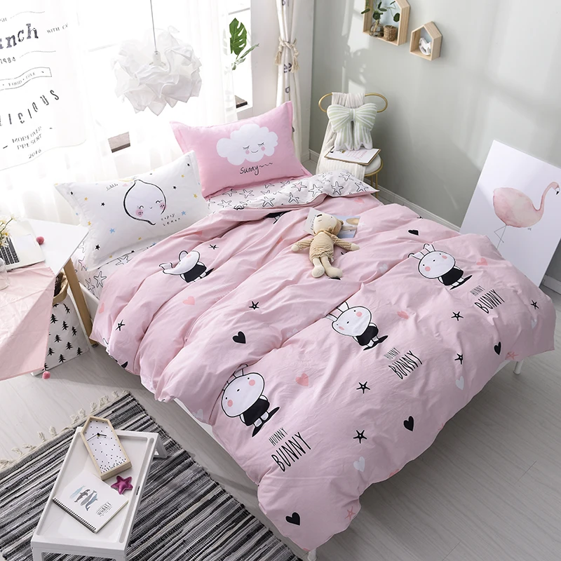 Pink Cartoon Bunny Pattern 100% Cotton Oriental Bedding Set Full Queen Size Bed Set Duvet Cover Bedsheet Pillowcases Bedspread
Pink Cartoon Bunny Pattern 100% Cotton Oriental Bedding Set Full Queen Size Bed Set Duvet Cover Bedsheet Pillowcases Bedspread