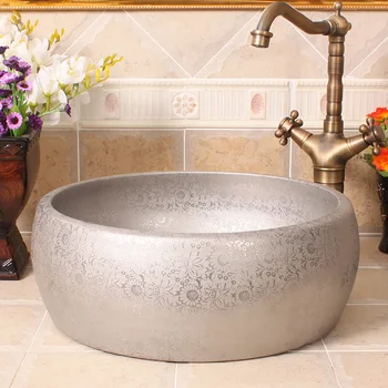 Europe style chinese wash basin vessel sinks Jingdezhen Art Counter Top ceramic basin sink round wash basin Gold/Silver
Europe style chinese wash basin vessel sinks Jingdezhen Art Counter Top ceramic basin sink round wash basin Gold/Silver
