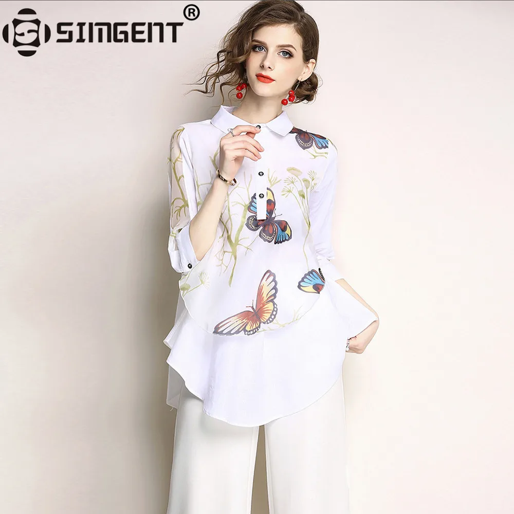 Simgent Women Turn Down Collar Three Quarter Sleeve Patchwork Casual Loose Butterfly Printing Long Blouses Ladies Tops SG85112
Simgent Women Turn Down Collar Three Quarter Sleeve Patchwork Casual Loose Butterfly Printing Long Blouses Ladies Tops SG85112