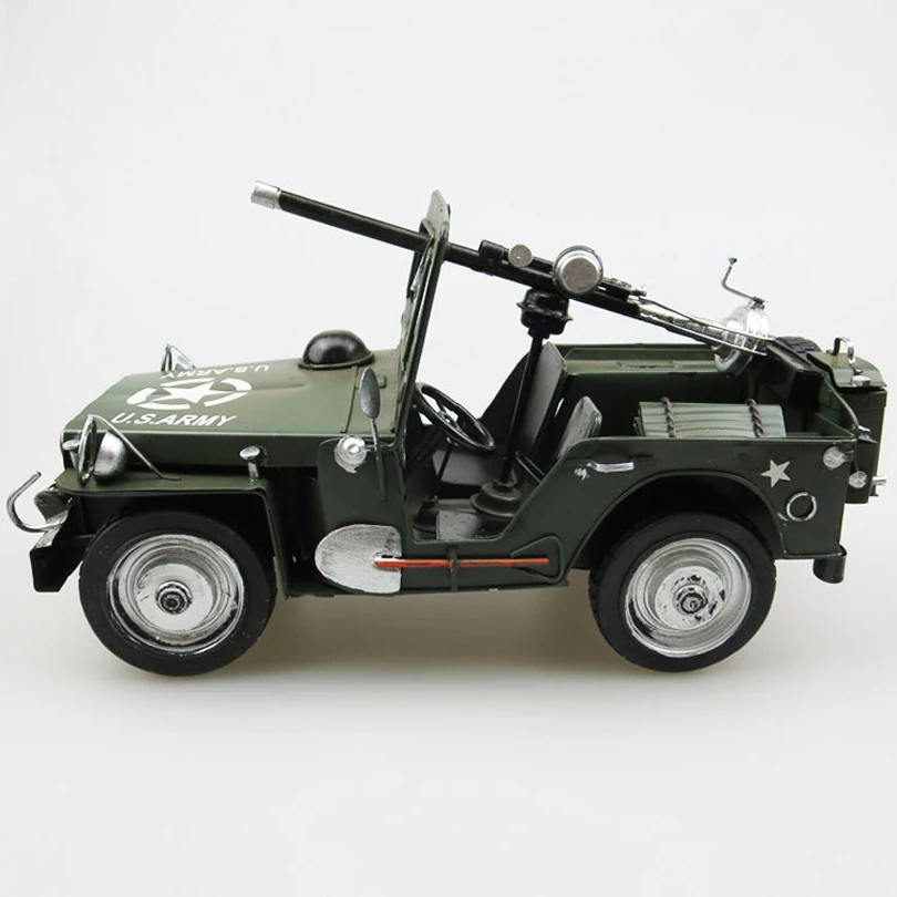 

Retro metal military vehicle model Father's Day creative gifts metal crafts antique home decorative Decoration Bar articles